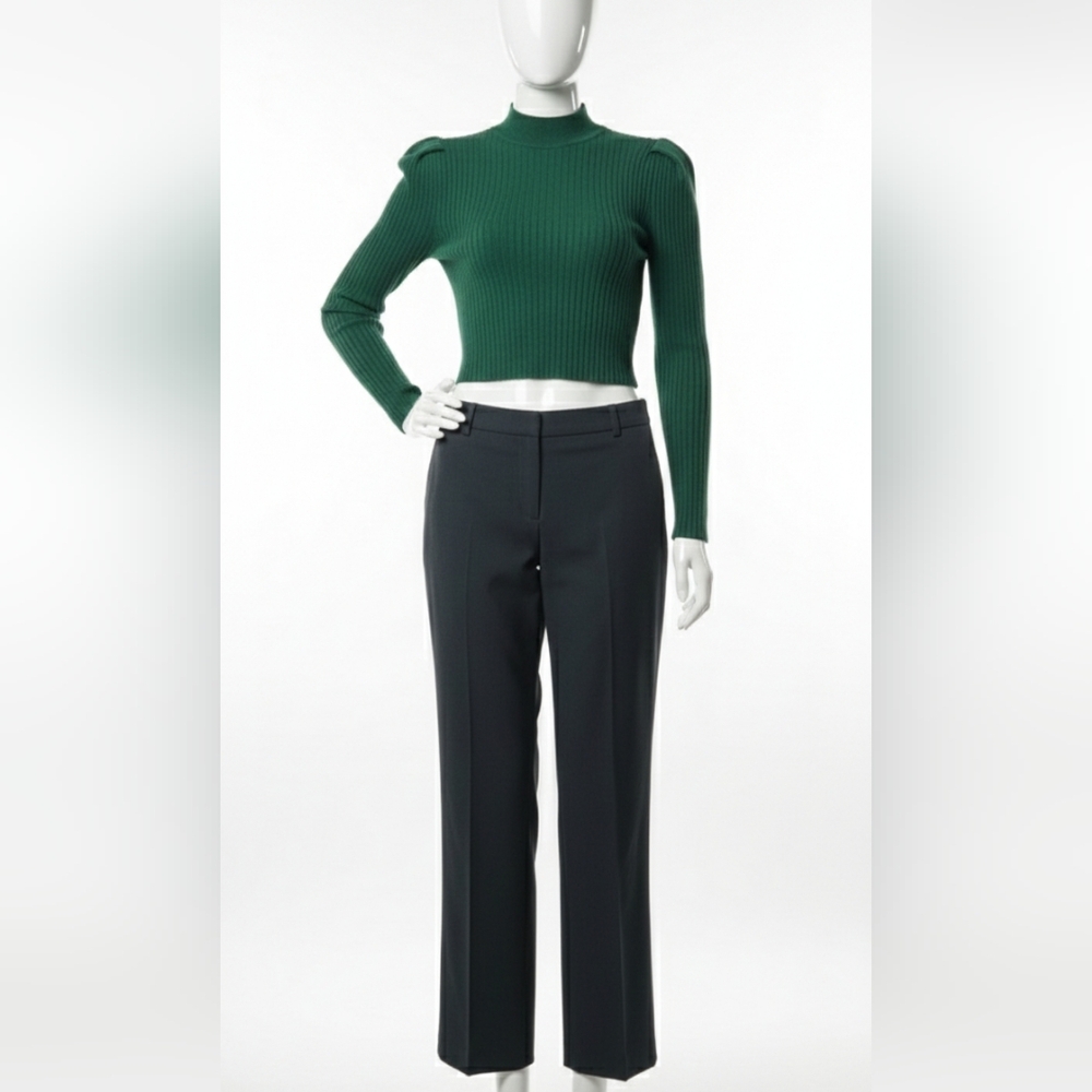 Laurel by Escada Black Virgin Wool Dress Pants sz 38 USA 8